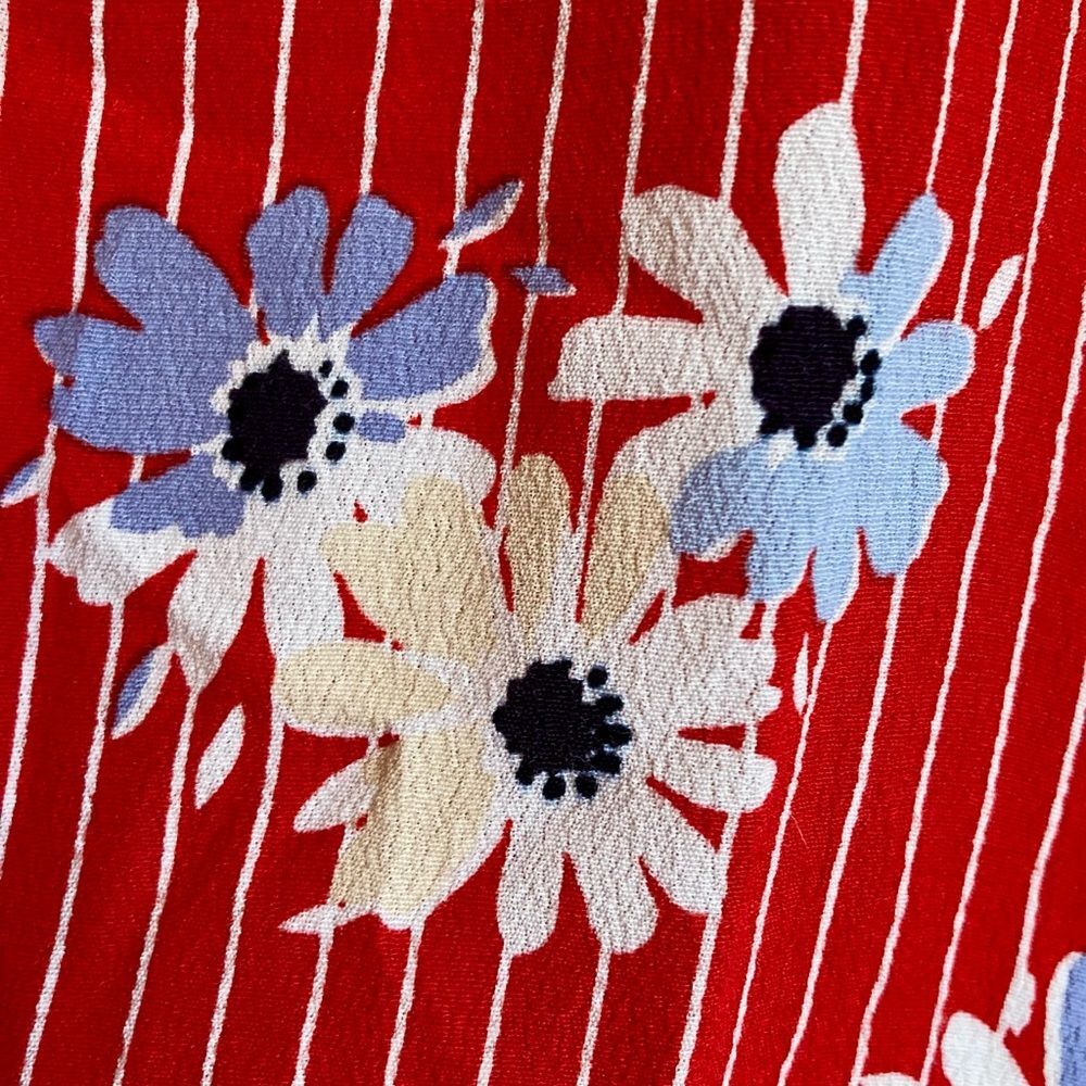 Madewell Rhyme Top in Daisy Society High Low Cap Sleeves Pinstripes Red Size S - Picture 10 of 12